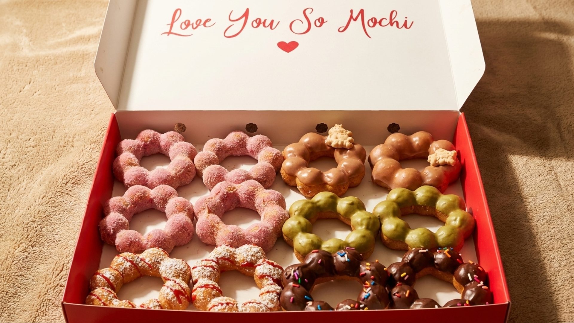 Chewy, colorful mochi donuts