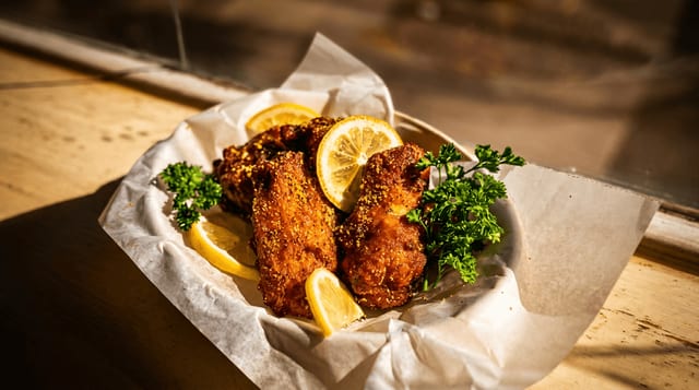 Lemon Pepper Fried Chicken Wings.