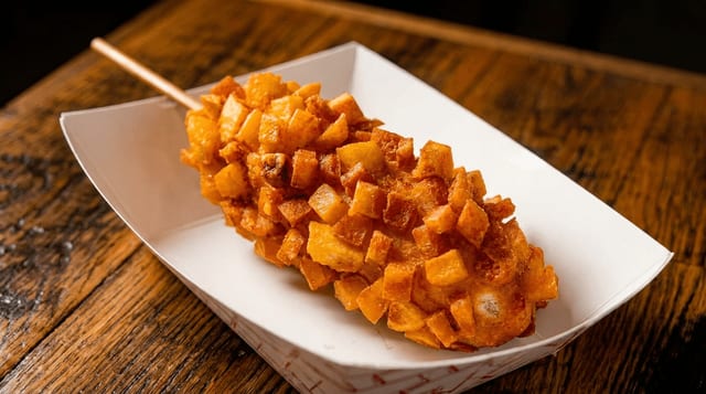 Potato Mozzarella Corndog.